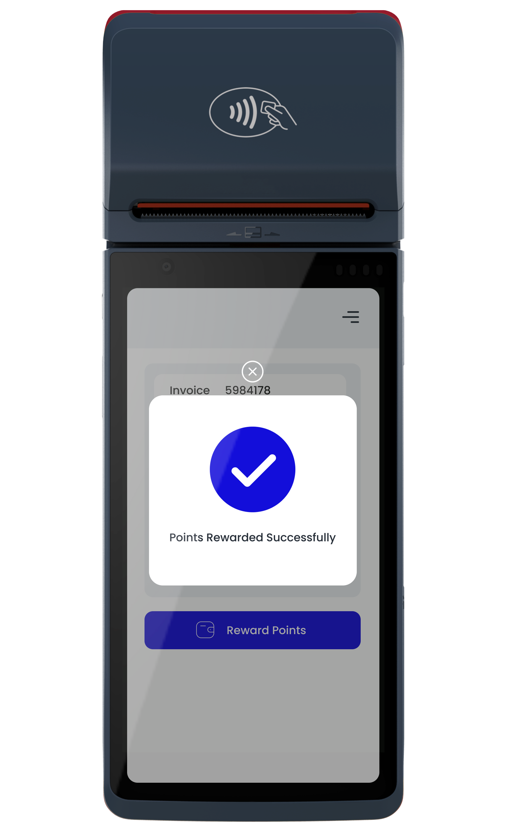 Partners Points loyalty workflow diagram showing customer earning points at checkout and redeeming rewards across merchant network